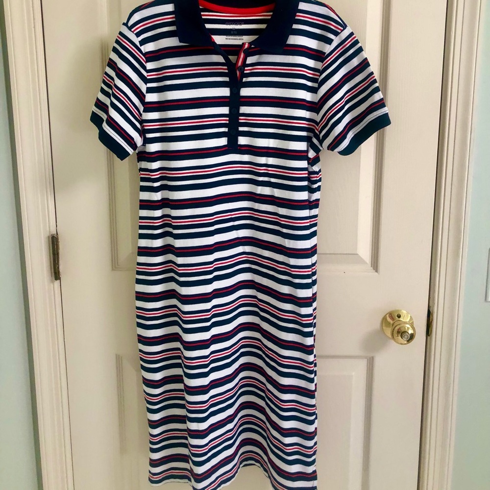 NWT Red, white and blue striped shift dress